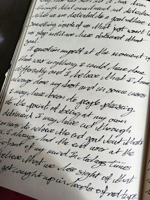 Handwritten Personal Journal Entry