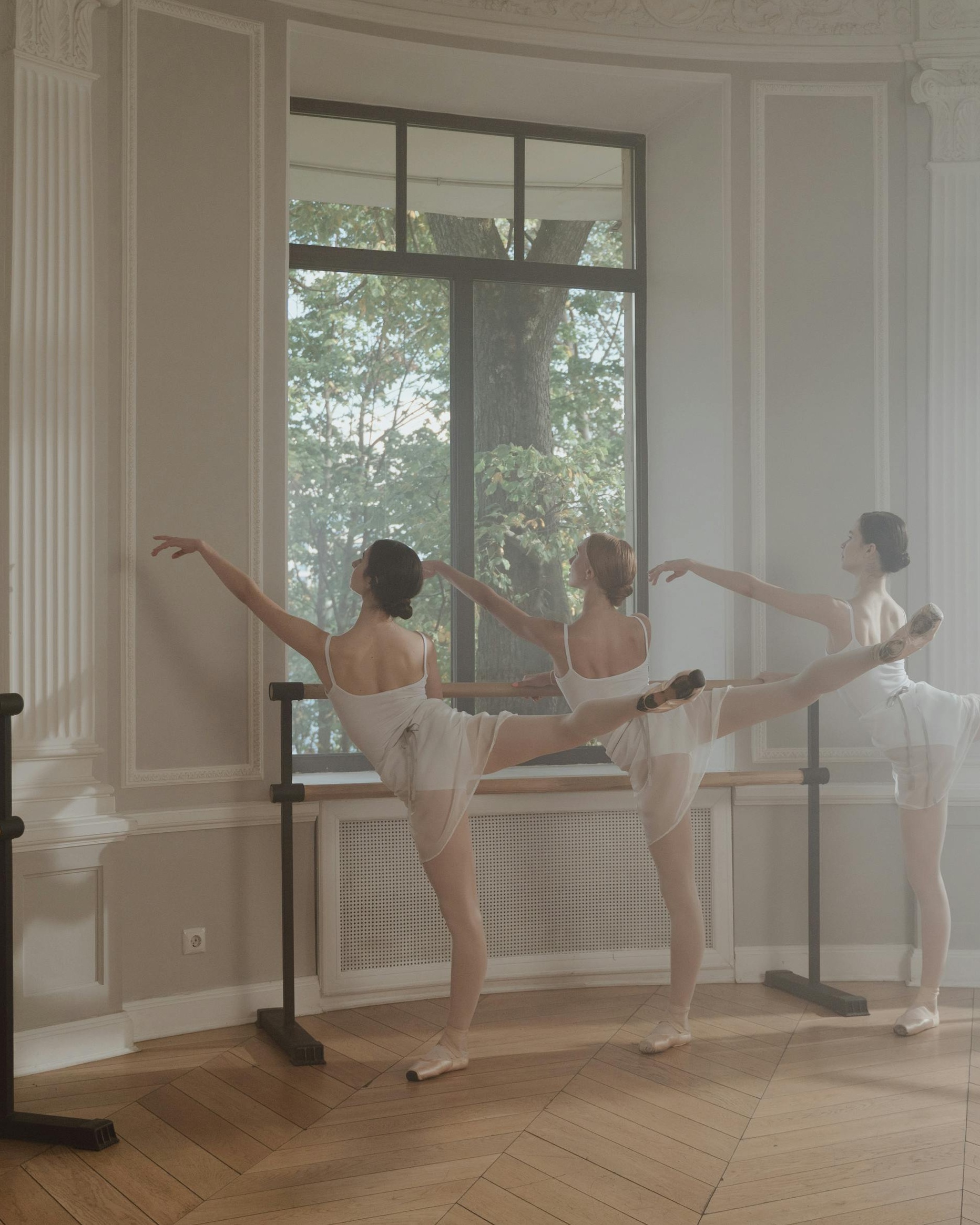Ballerinas Practicing in Dance Studio