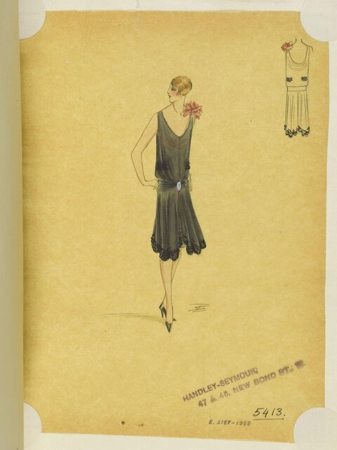 1920s Flapper Dress Fashion Sketch