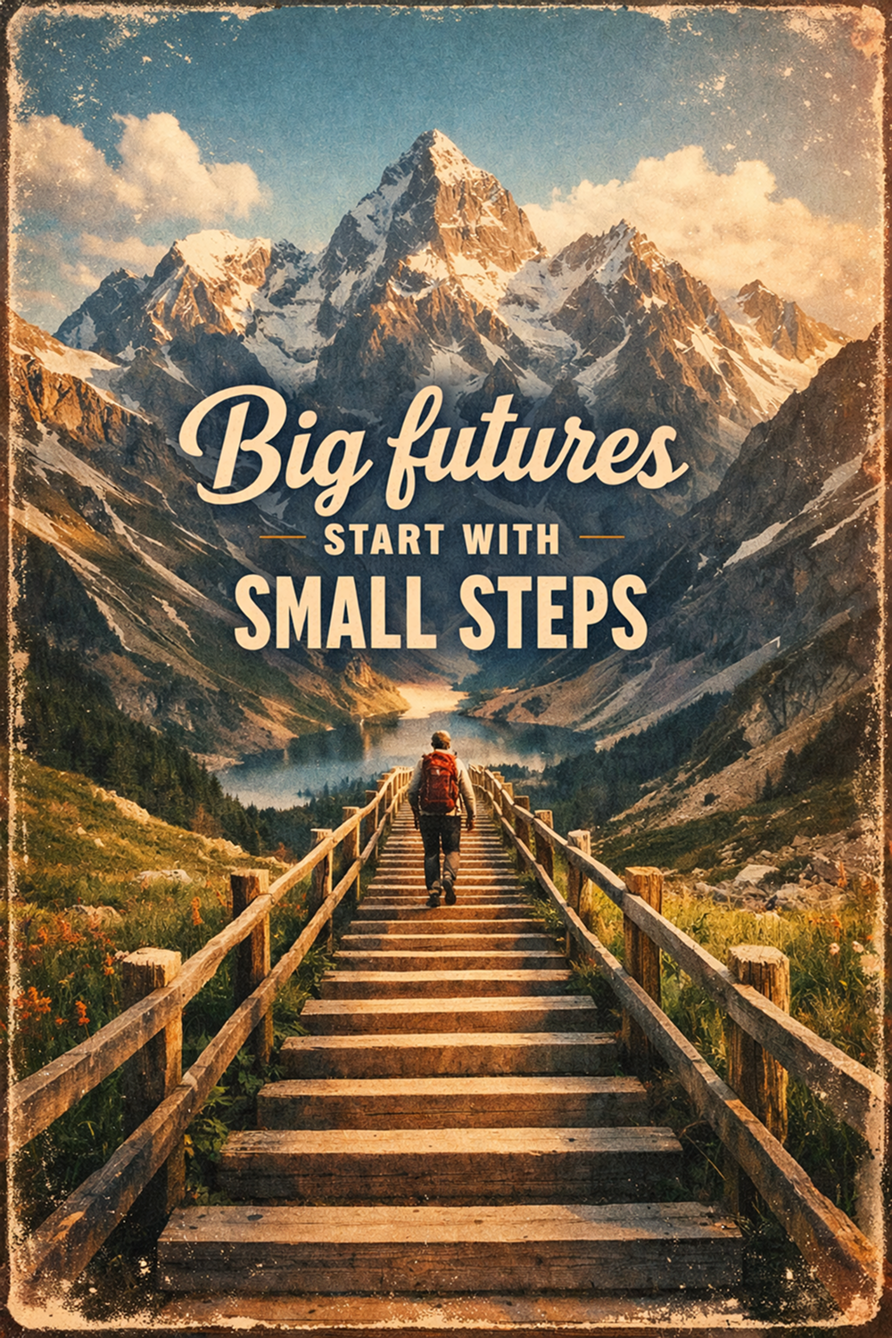 Big Futures Small Steps Motivational Poster