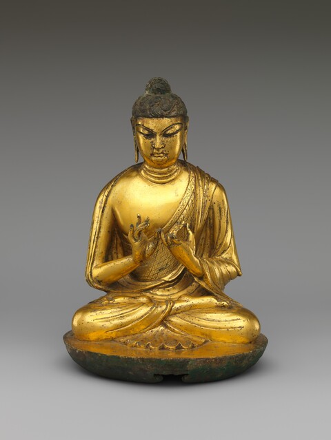 Gilded Bronze Seated Buddha Statue