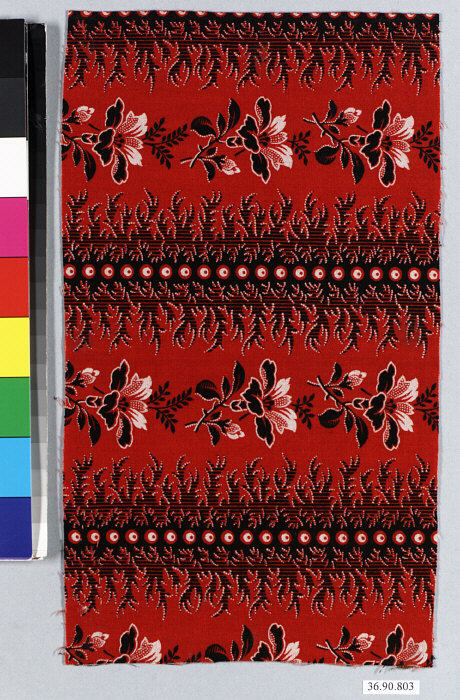 Red Floral Print Fabric Sample