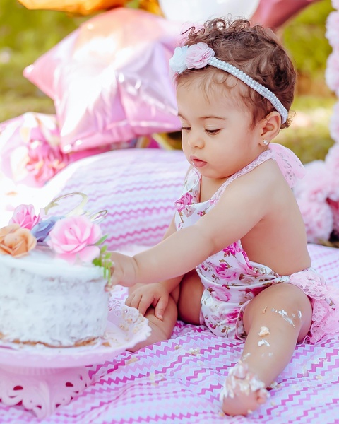 Baby Girl First Birthday Cake Smash