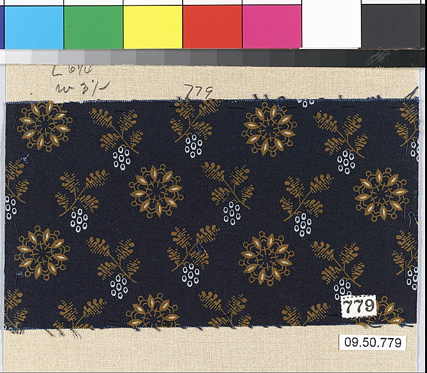 Dark Floral Pattern Fabric Swatch
