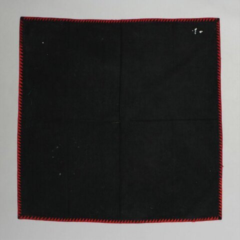 Black Textile with Red Serrated Border