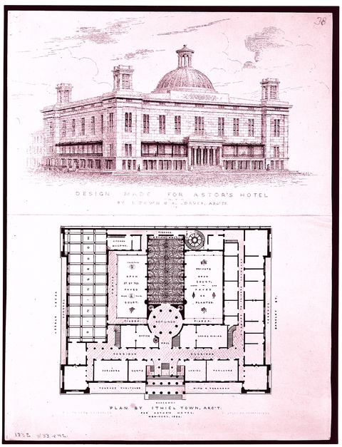 1832 Astor's Hotel Design Drawing