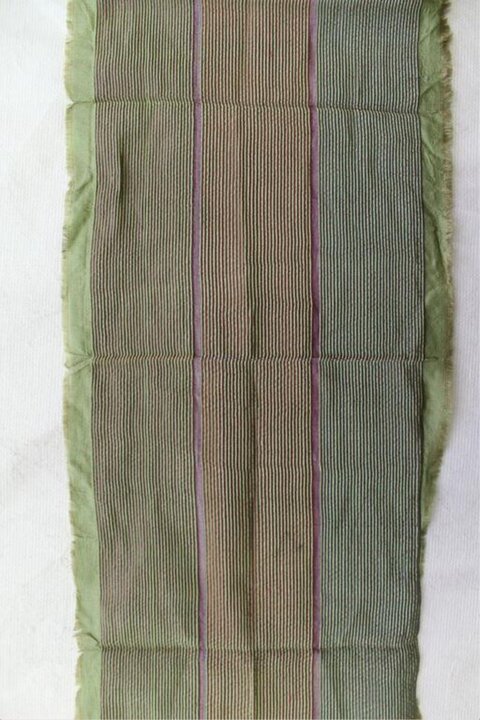 Green Striped Handwoven Scarf