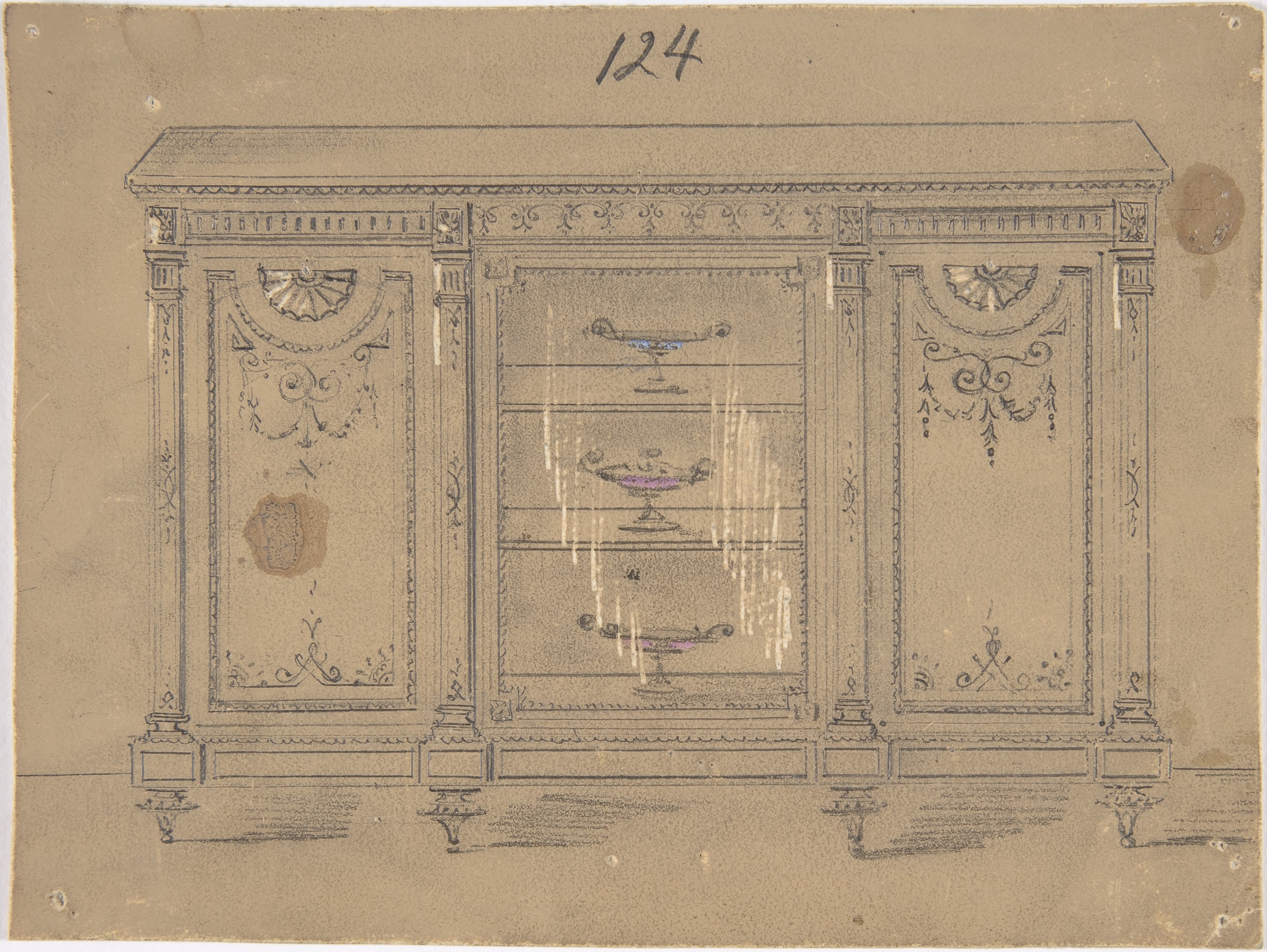 Ornamental Cabinet Design Sketch