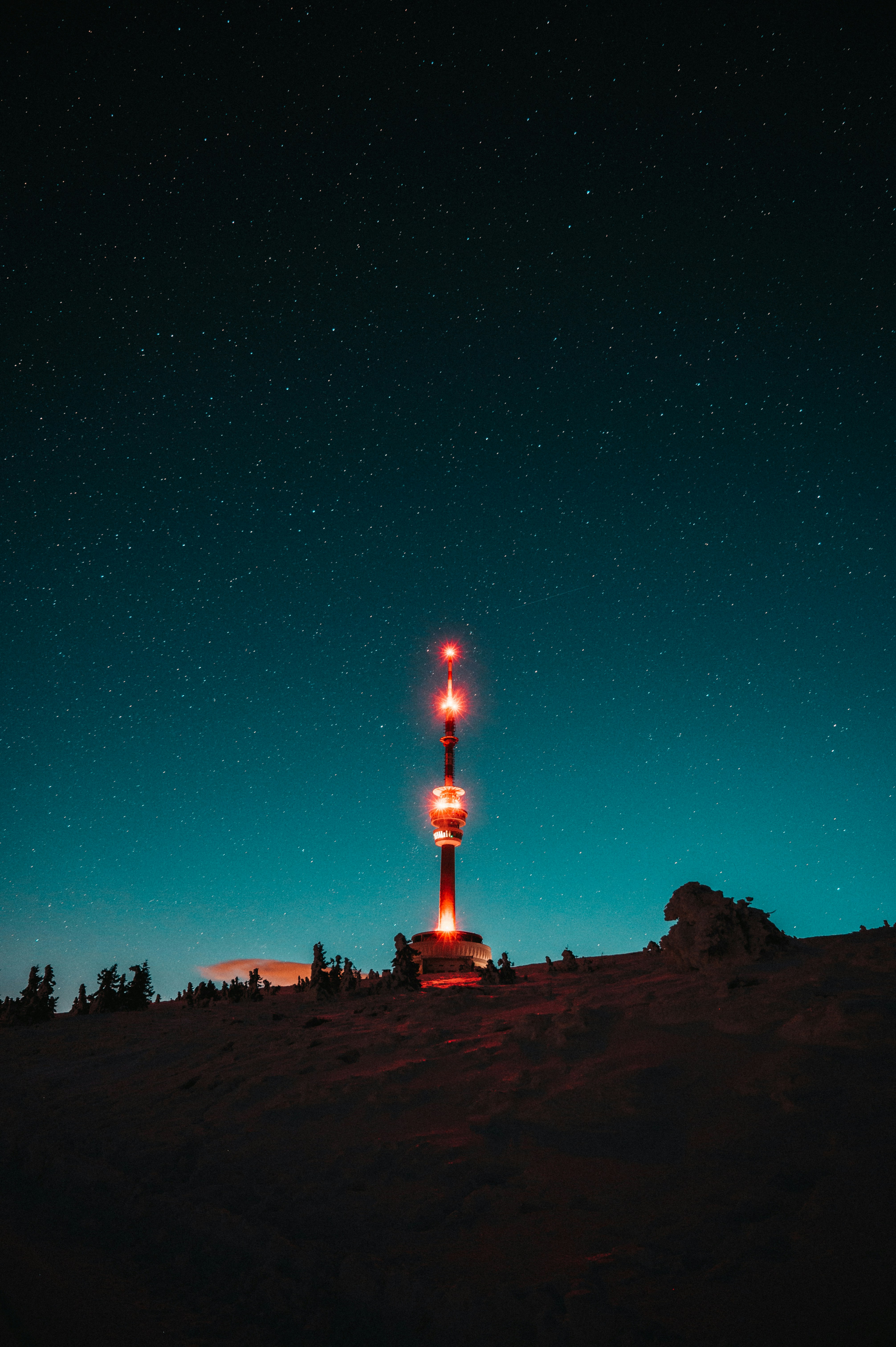 Starry Night TV Tower on Snow Hill