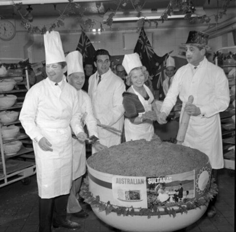 Giant Pudding Mixing with Australian Sultanas