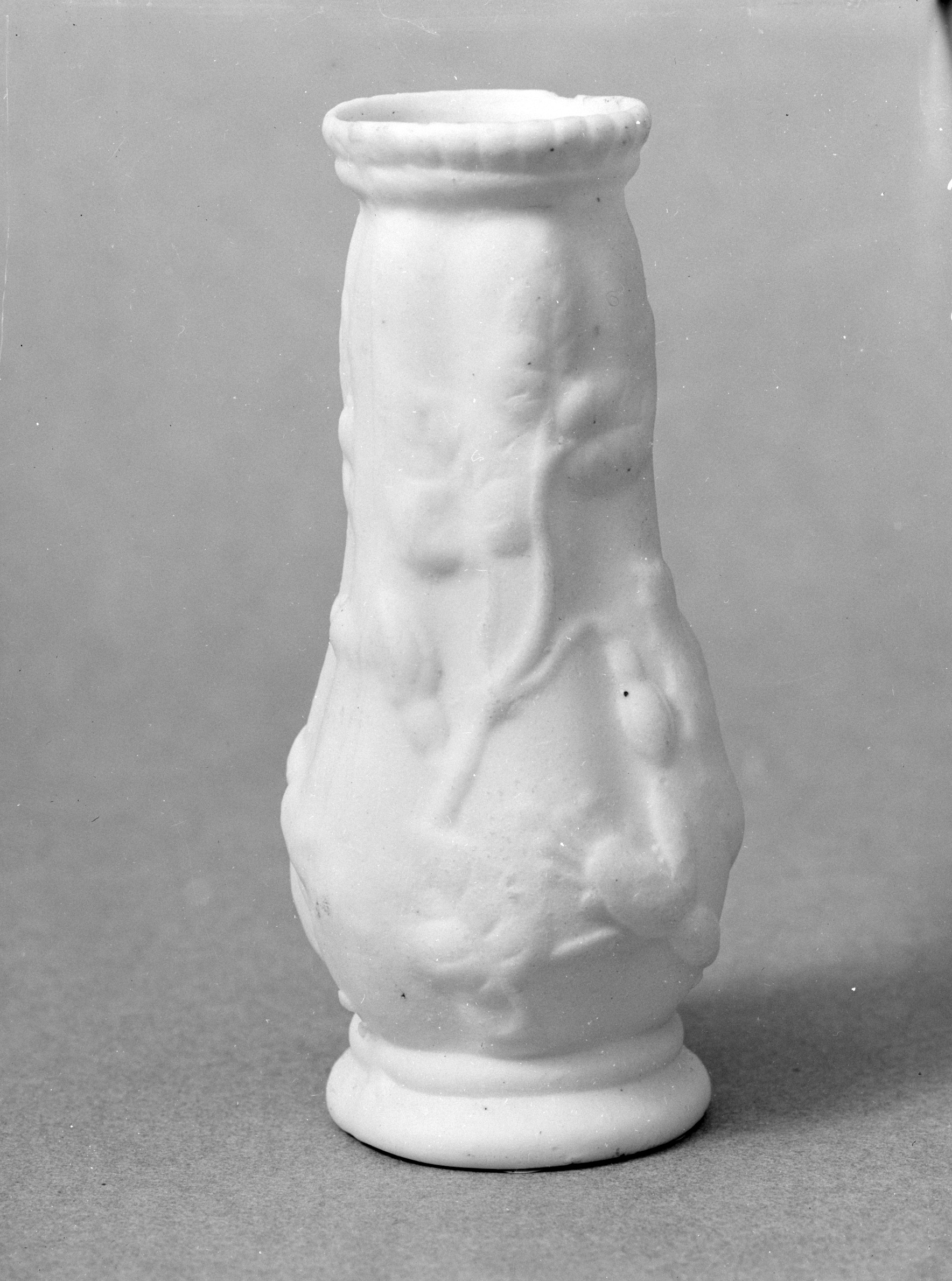 White Embossed Ceramic Vase