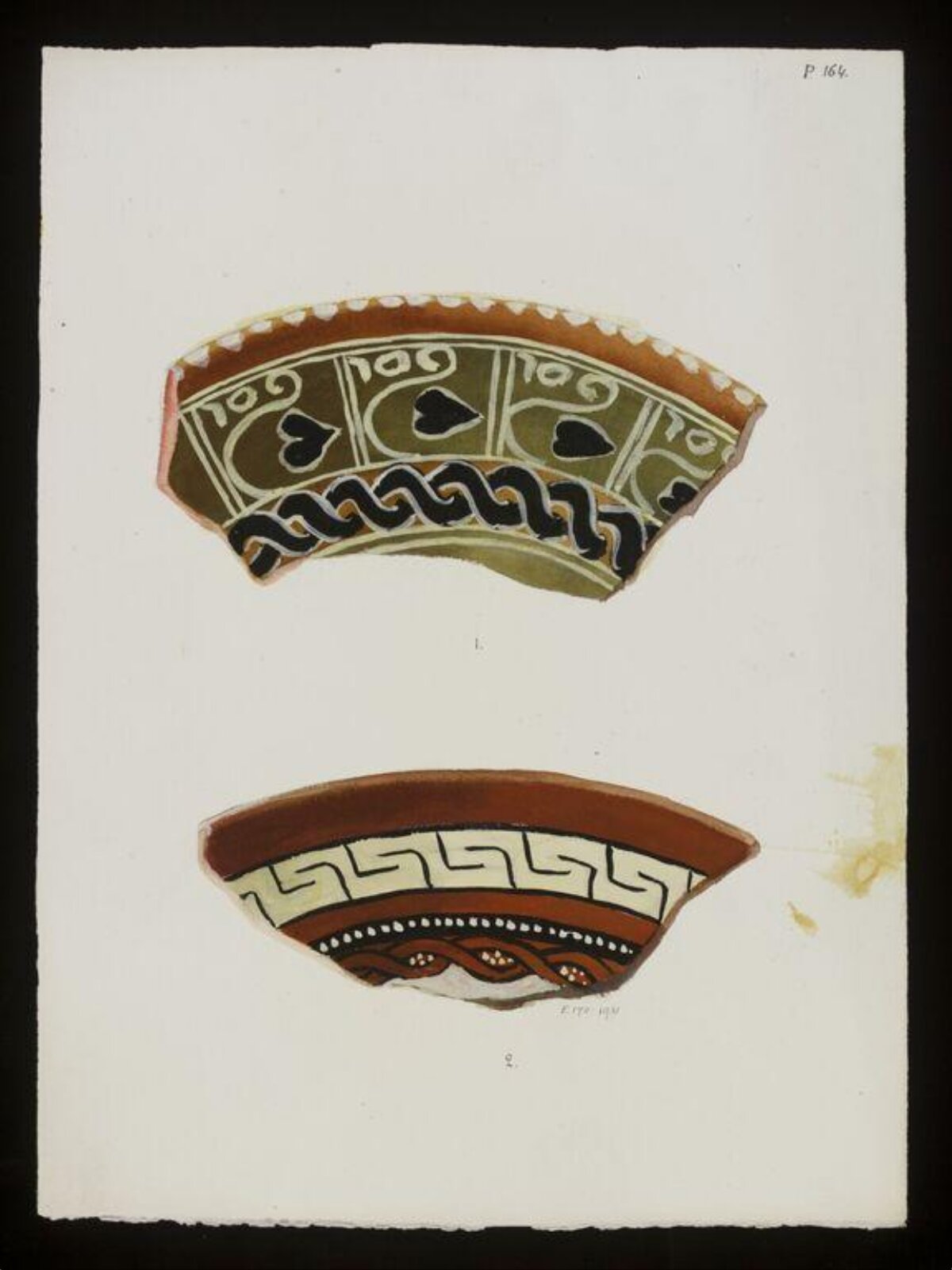 Watercolor of Ancient Pottery Fragments