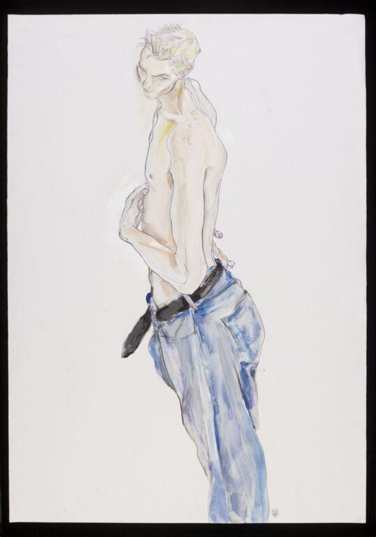 Watercolor Sketch of Standing Male Figure