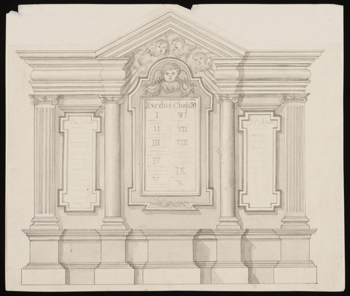Architectural Sketch of Church Altar