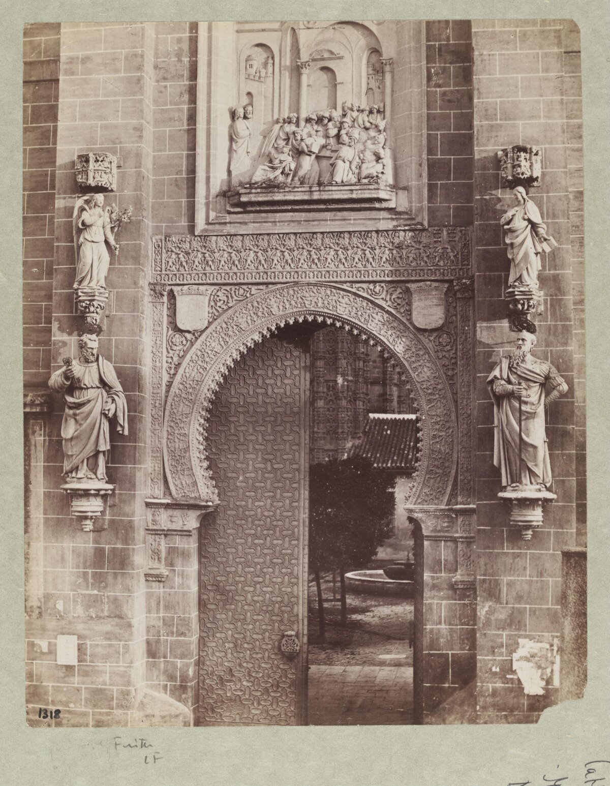 Historic Church's Ornate Arched Gate