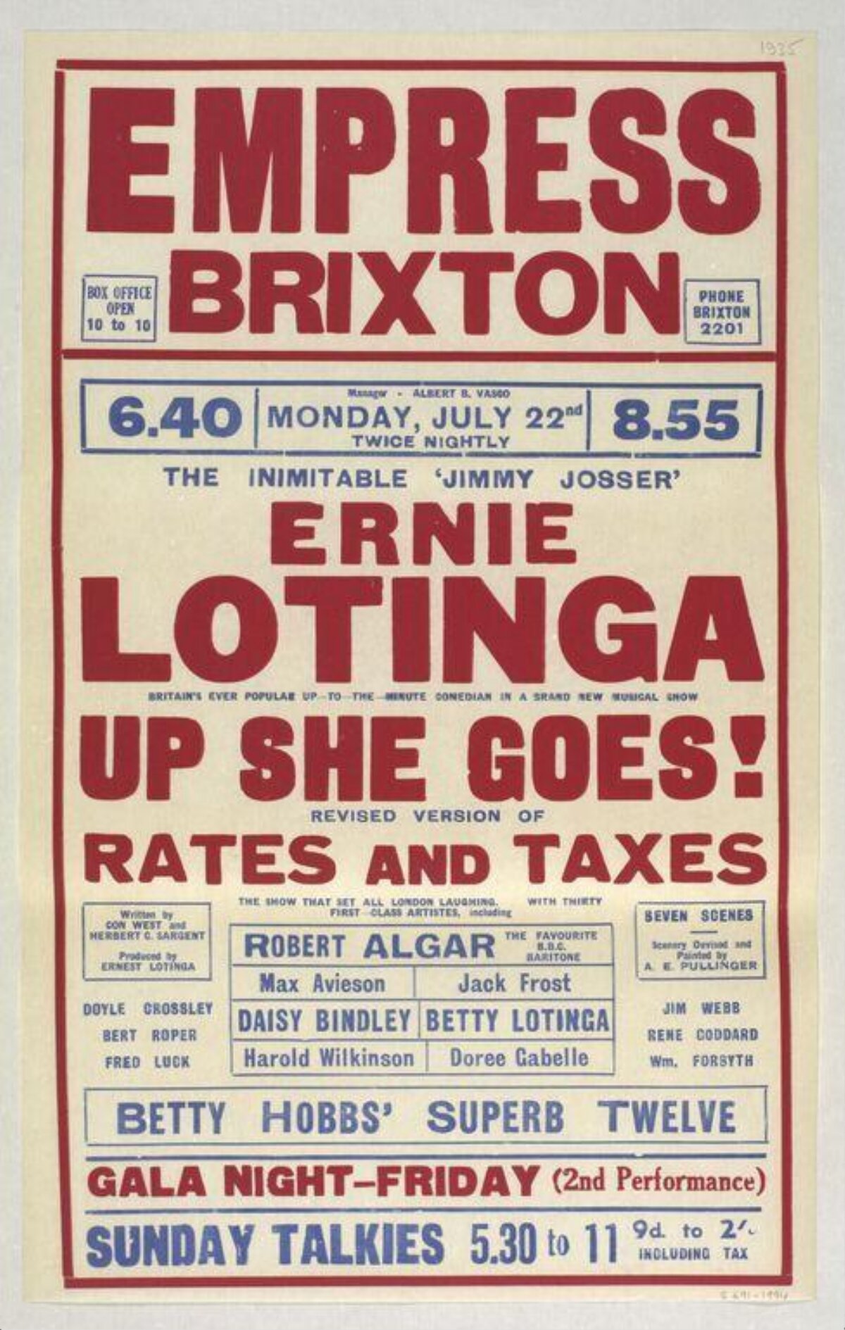 Vintage Empress Brixton Theatre Poster