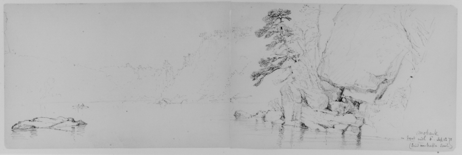 Mohonk Lakeside Landscape Sketch