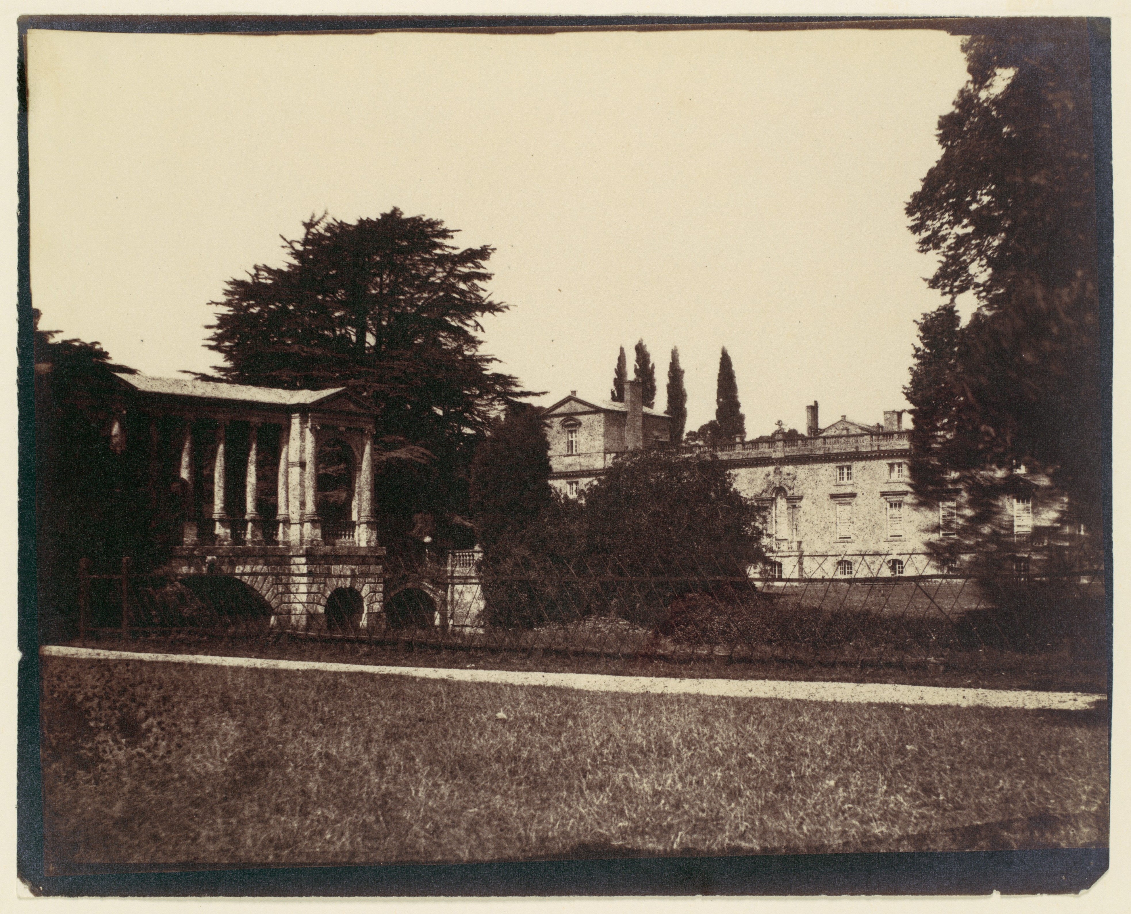 Vintage View of Country Estate and Bridge
