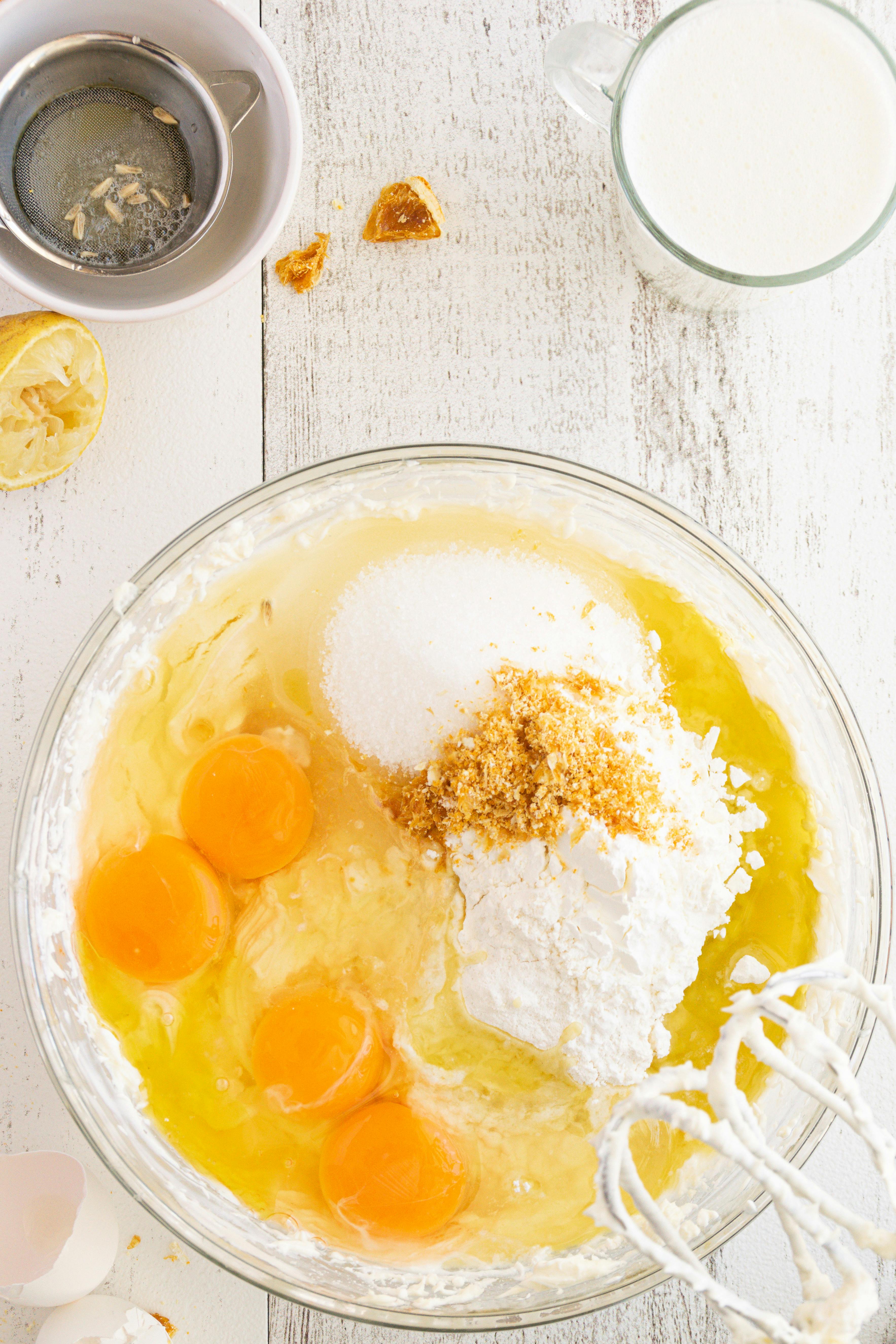Prepped Baking Ingredients for Lemon Dessert