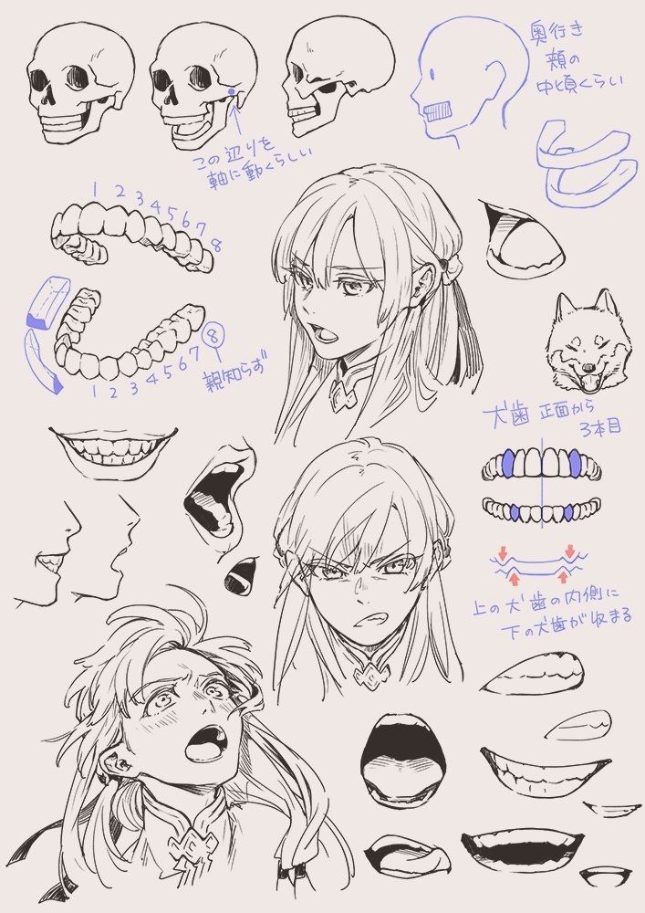Anime Mouth Teeth Drawing Reference
