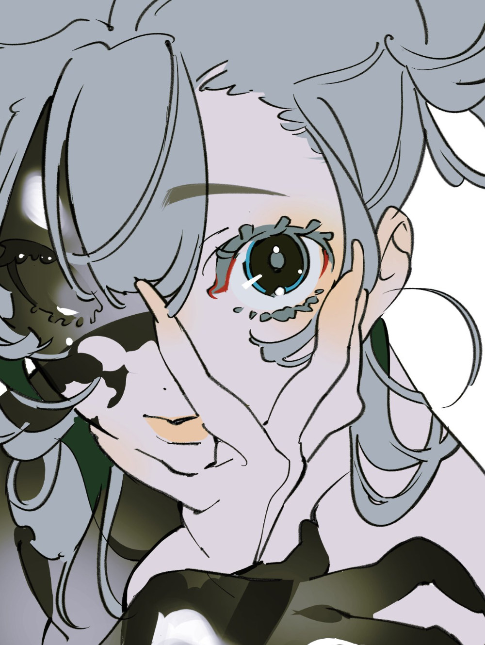 Close-up Portrait of Crying Anime Girl — Comics
