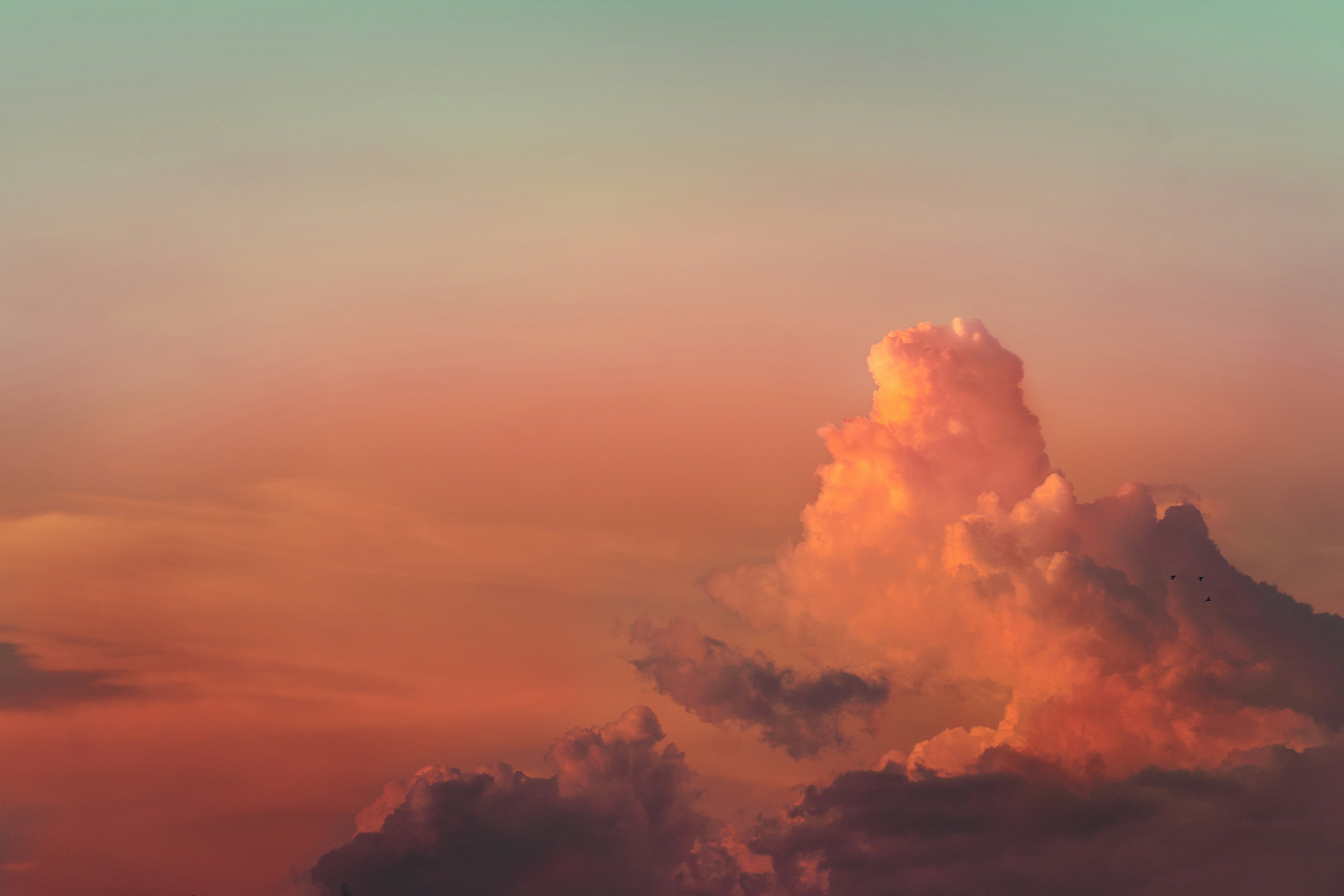 Sunset Sky with Orange Clouds