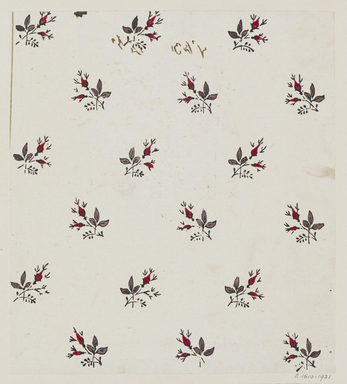 Vintage Repeating Floral Sprig Pattern