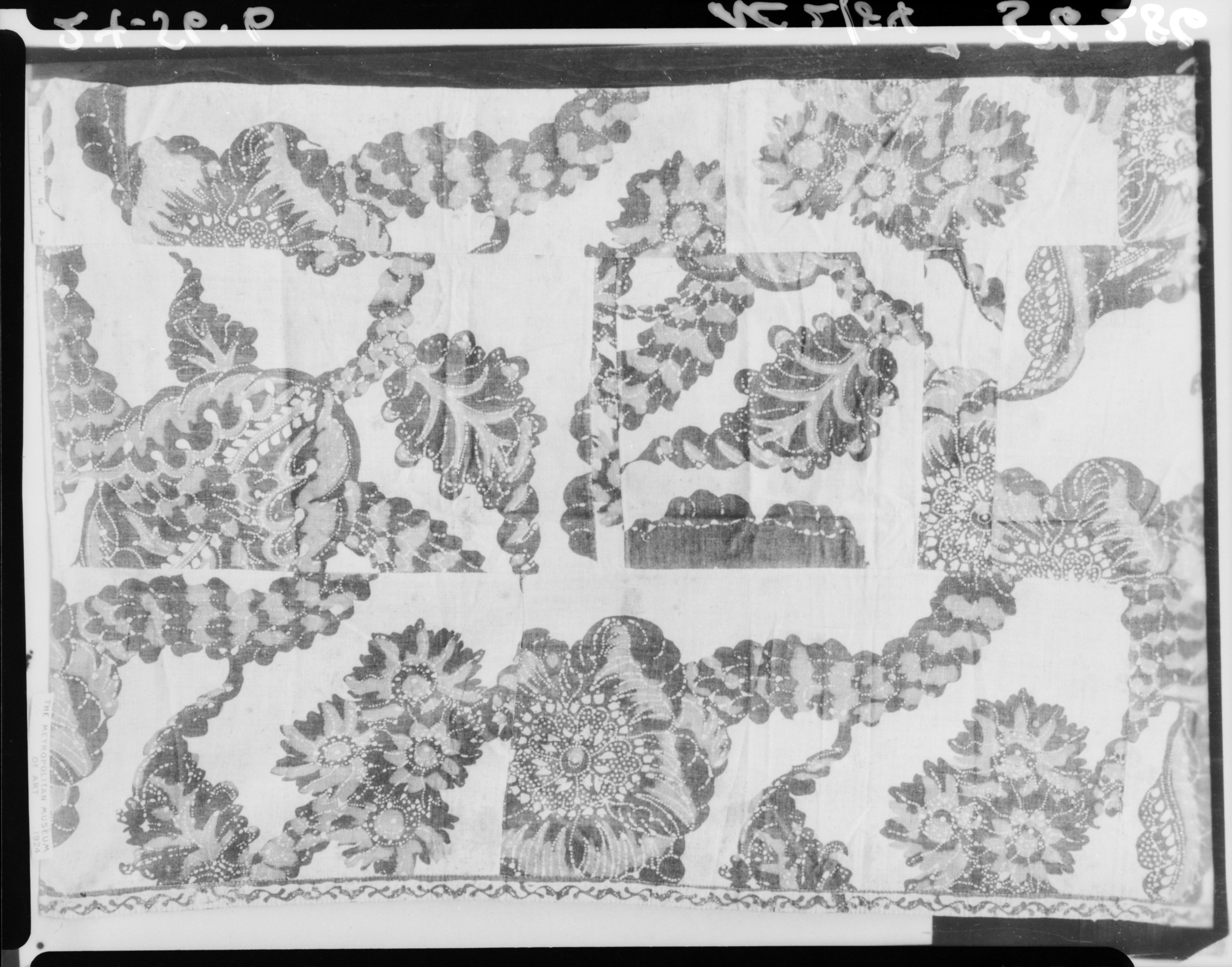 Antique Patchwork Floral Textile Fragment