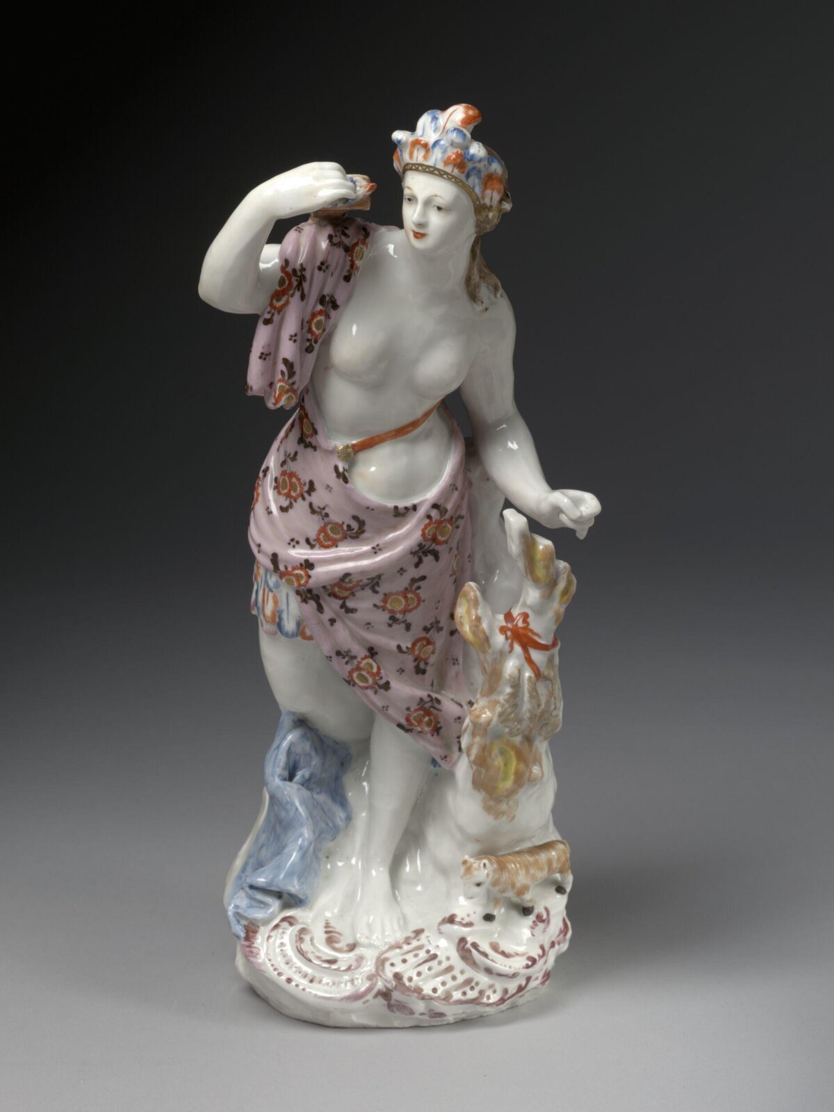 Painted Porcelain Female Figurine