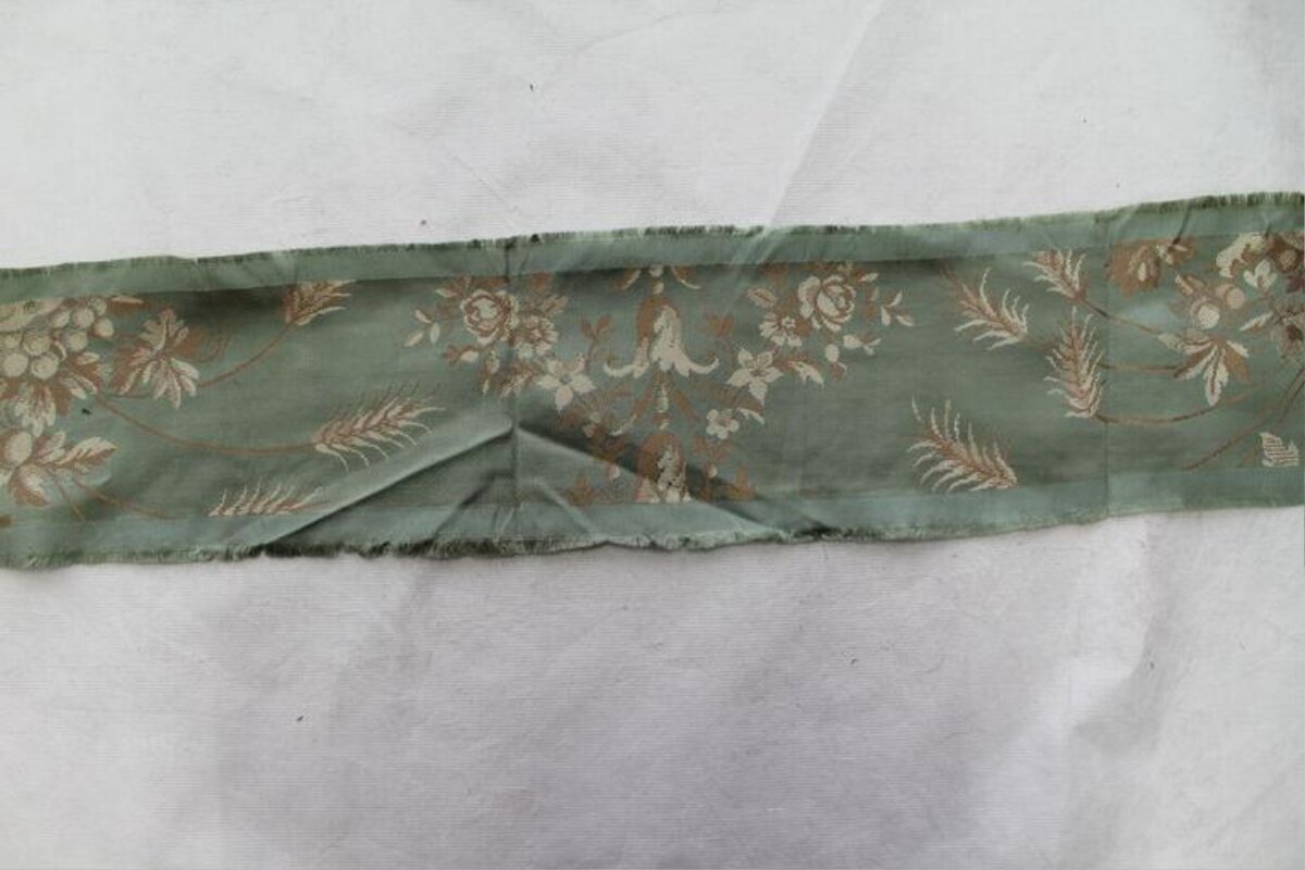 Green Floral Printed Fabric Strip