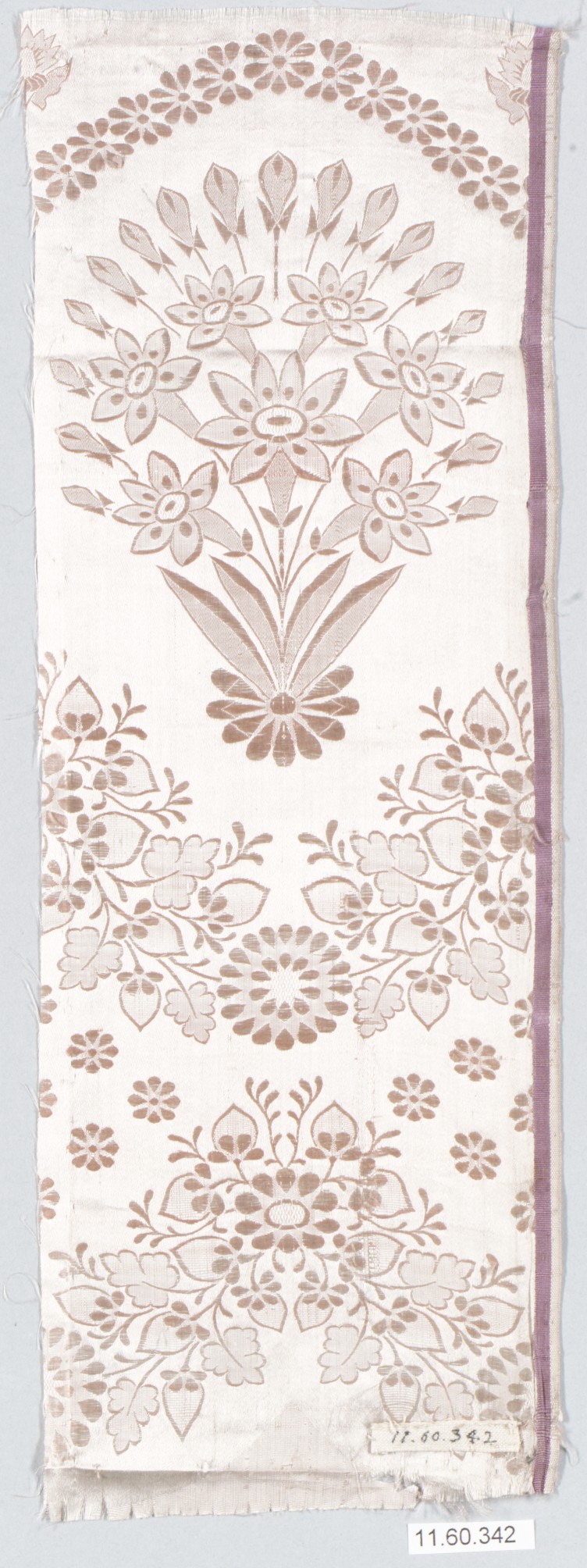 Vintage Floral Pattern Textile Fragment