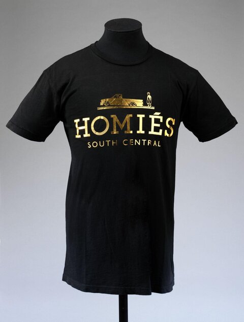 Black Graphic Print T-shirt on Mannequin