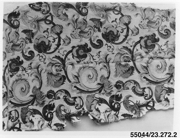 Antique Spiraled Floral Textile Fragment