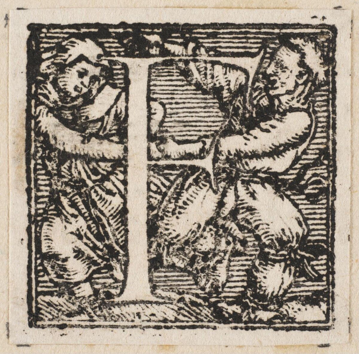 Woodcut Decorative Letter H