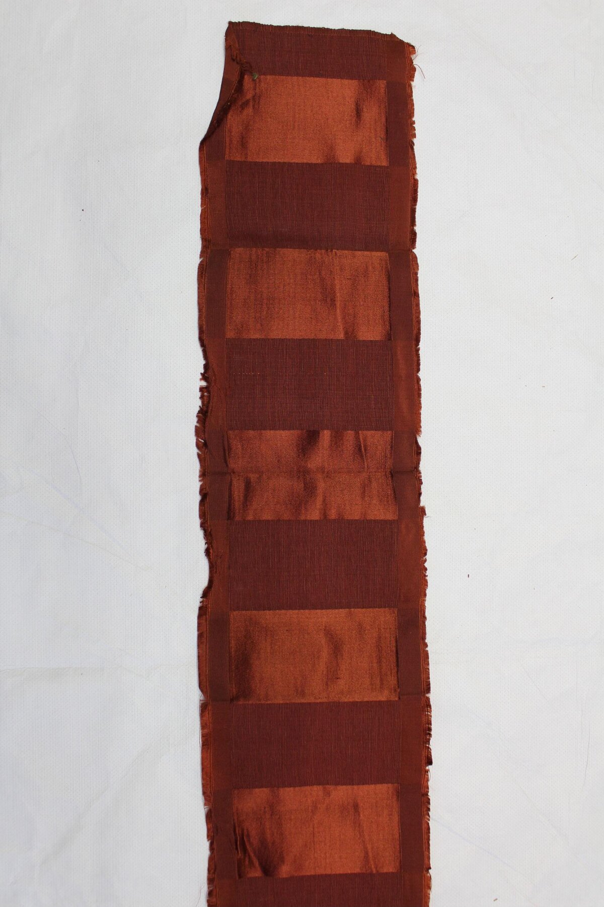 Rust Brown Striped Fabric Sample