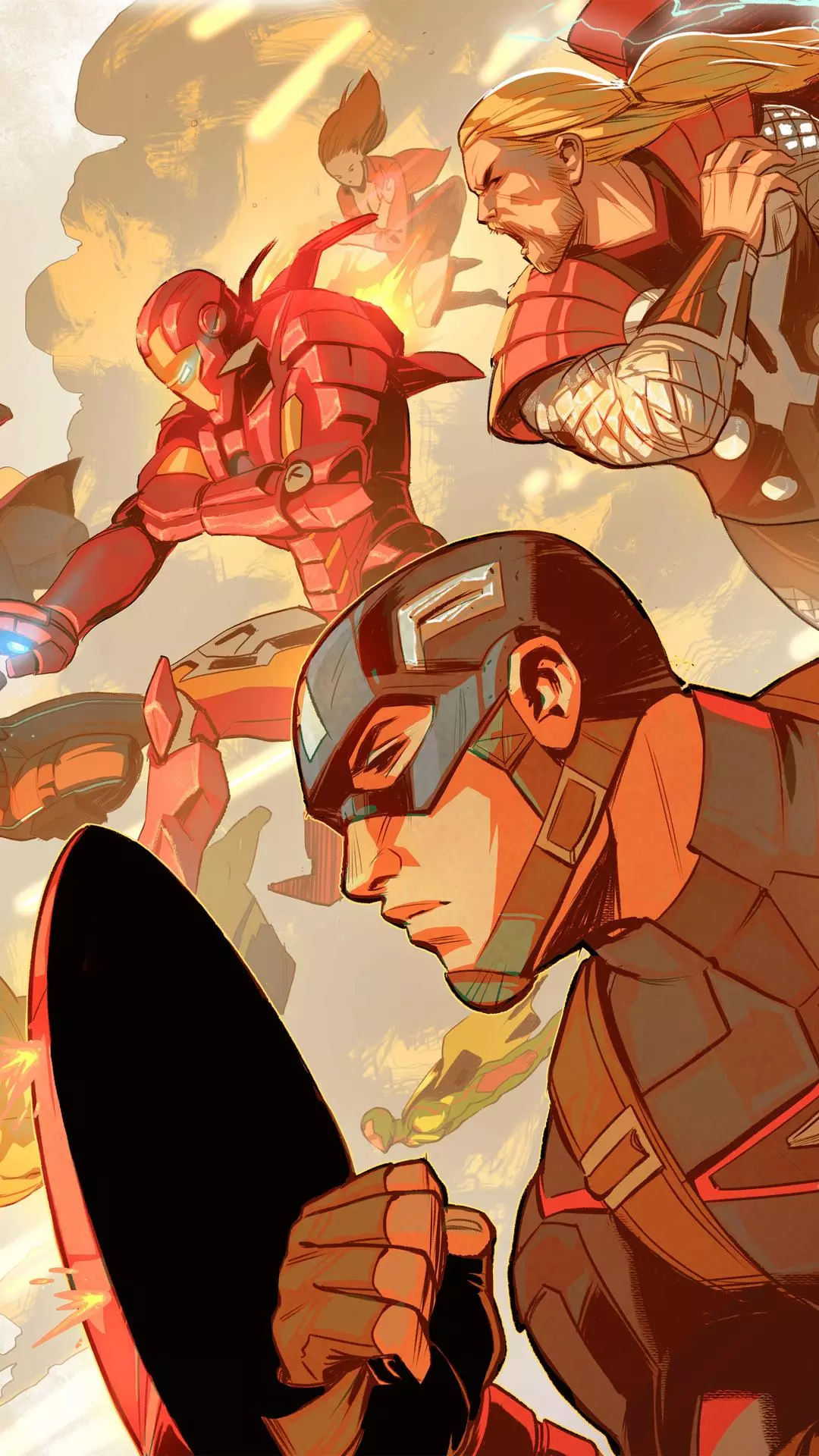 Avengers Charging Into Battle