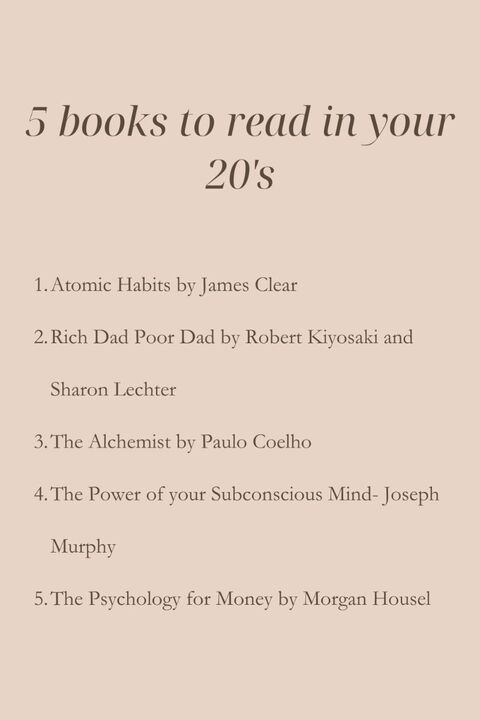 5 Books to Read in Your 20's
