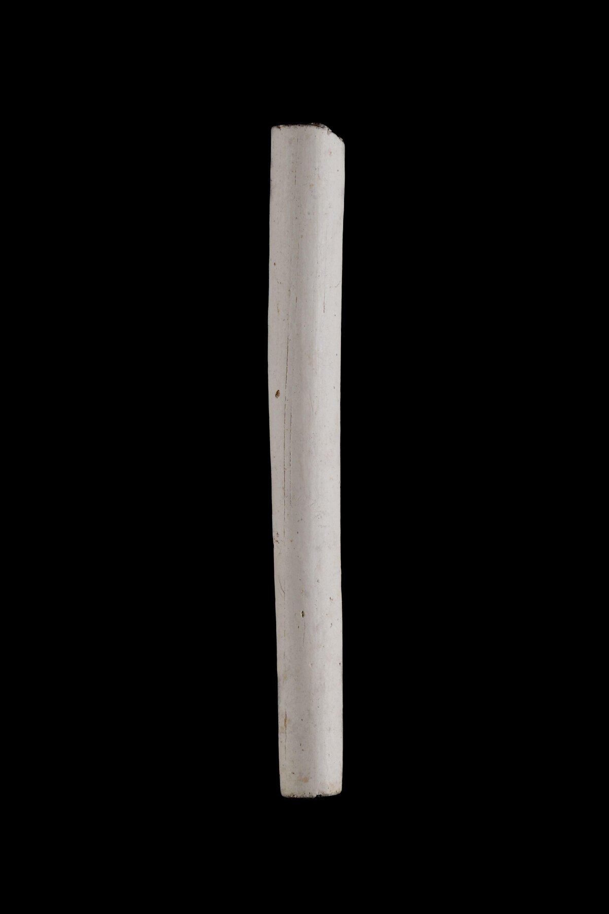 White Cylindrical Object on Black Background