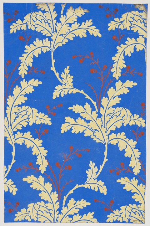 Blue Fern Berry Pattern