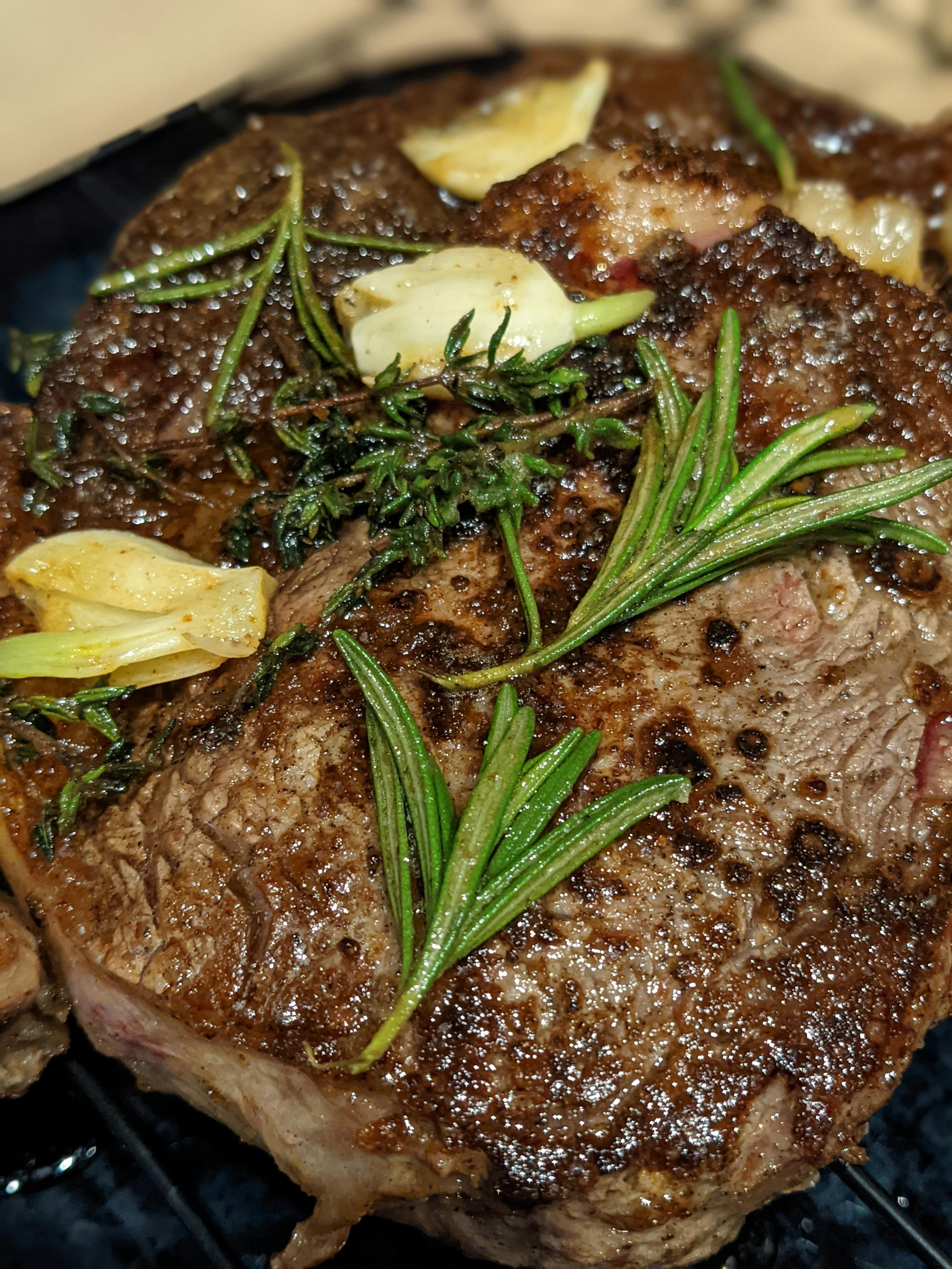 Pan-Seared Steak with Herbs and Garlic