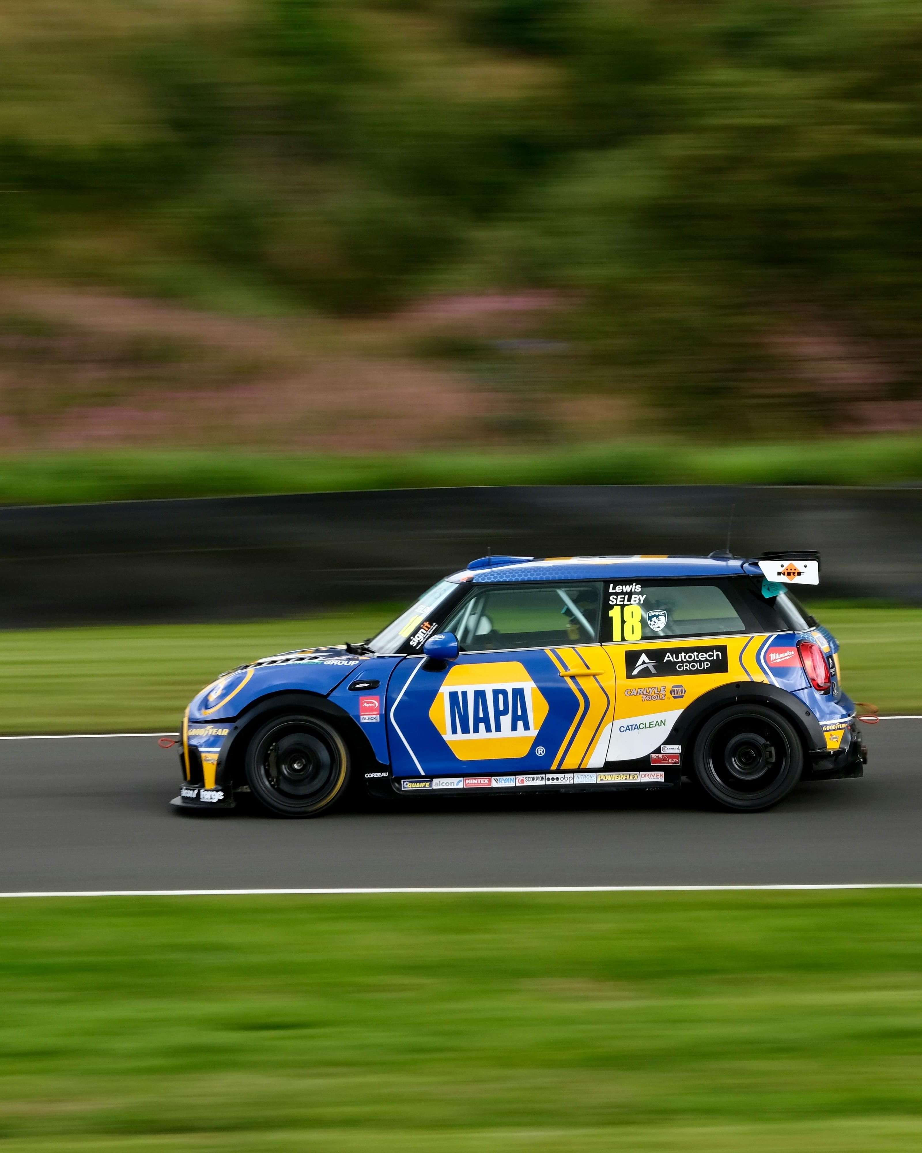 NAPA Mini Race Car Speeding on Track