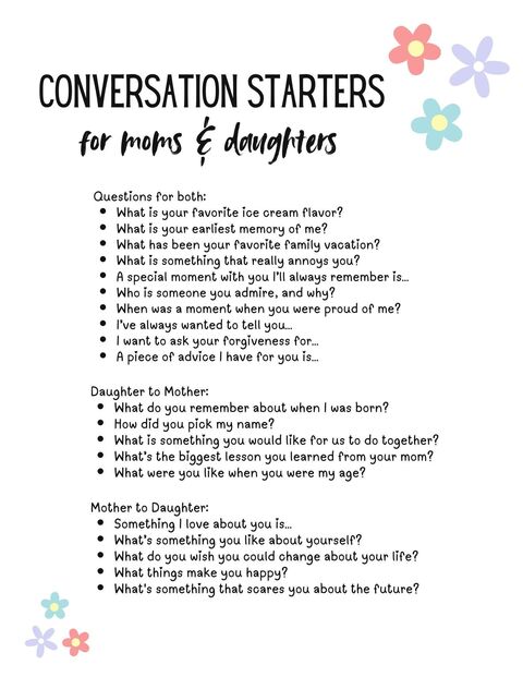 Conversation Starters for Moms & Daughters