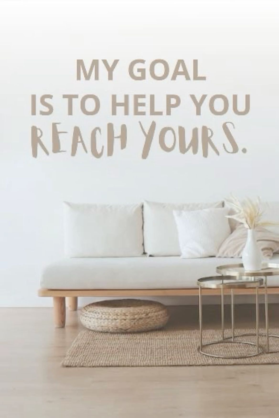 Motivational Quote in Minimalist Living Space