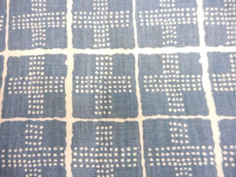 Blue Grid Pattern Woven Fabric