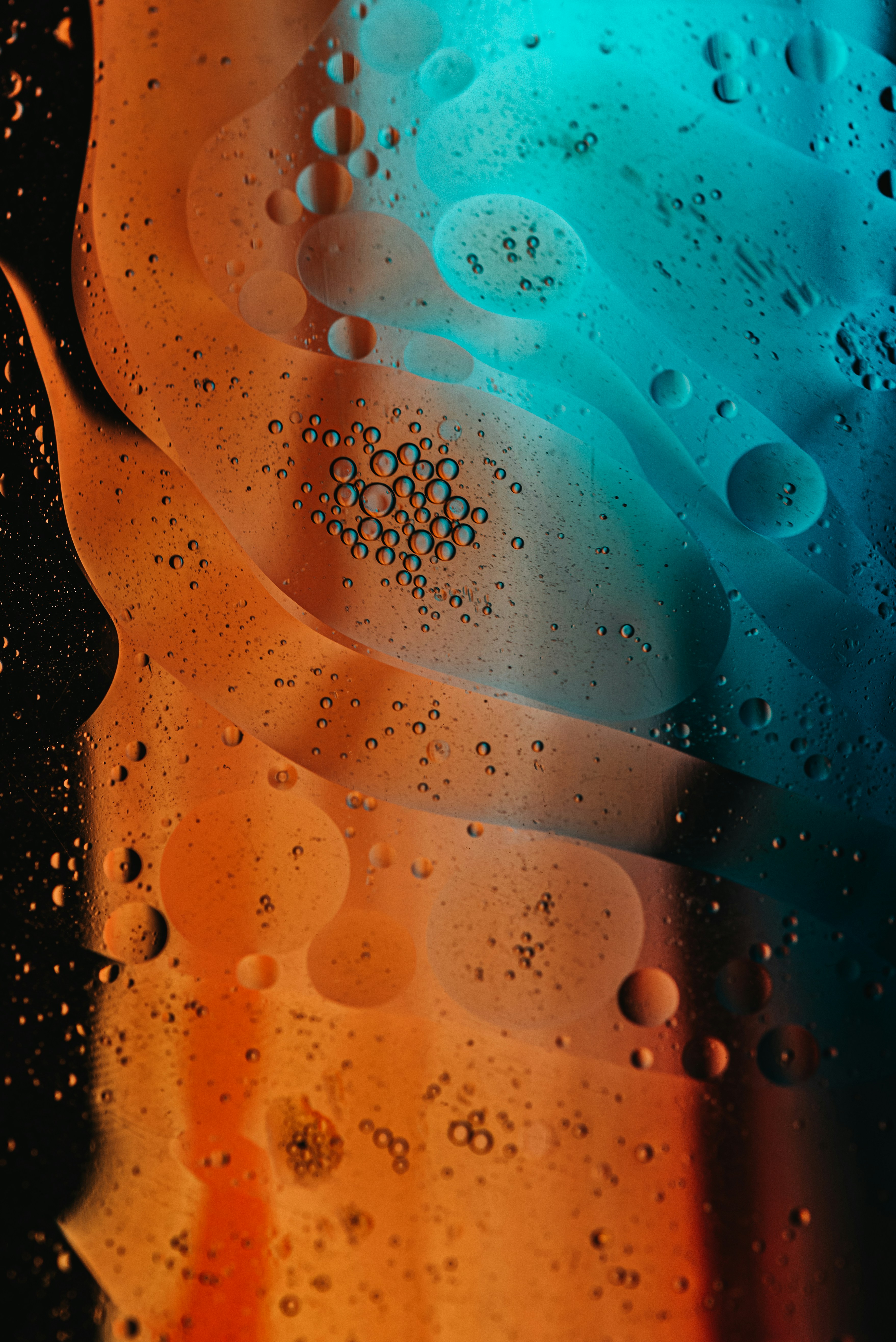 Abstract Oil Water Bubble Close-up