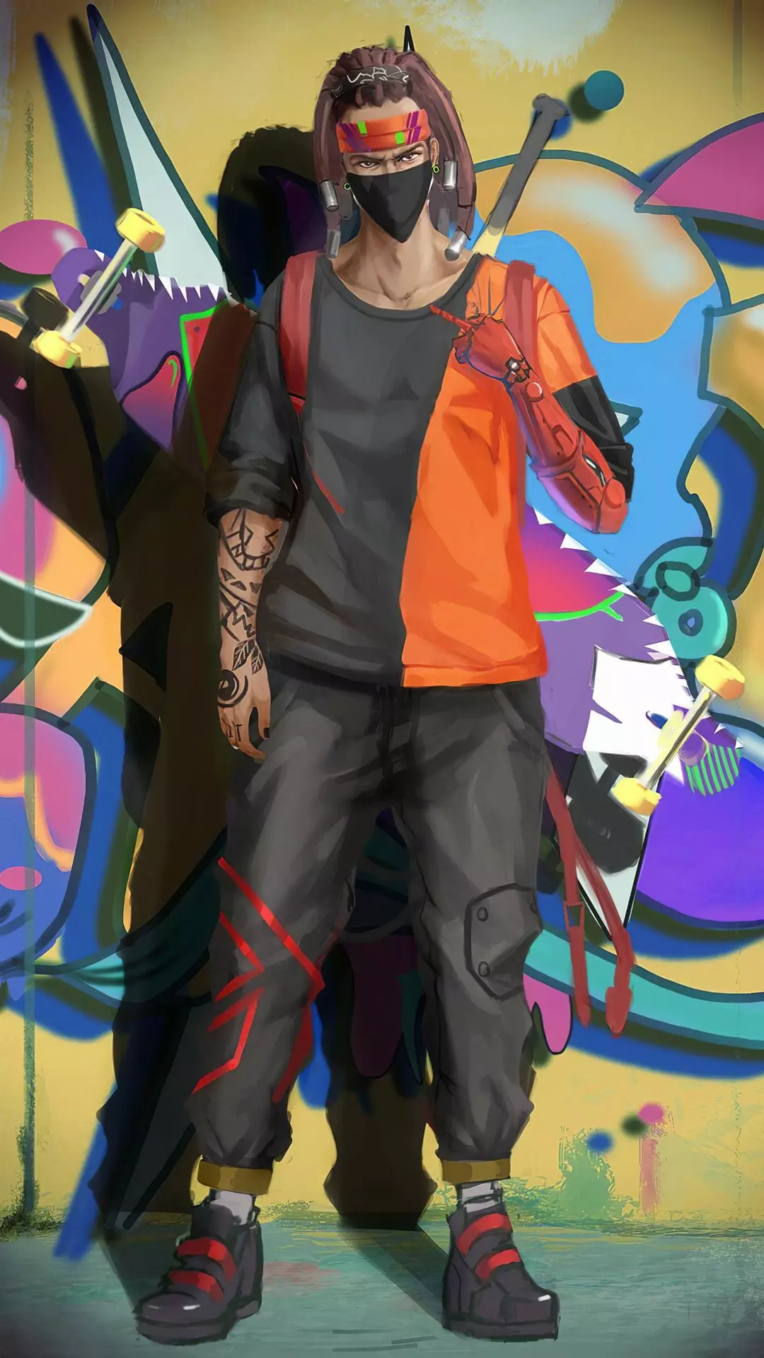Cyberpunk Graffiti Style Male Character