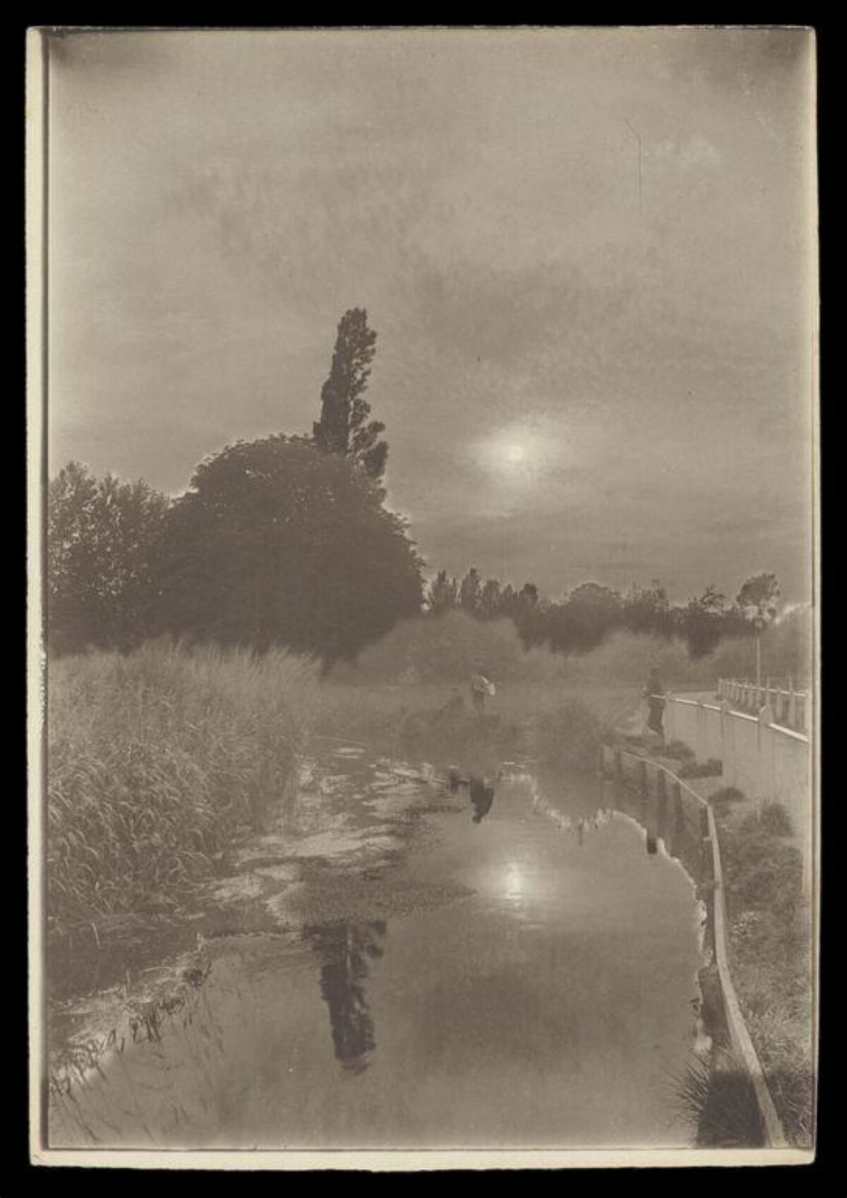 Vintage Moonlit River Scene