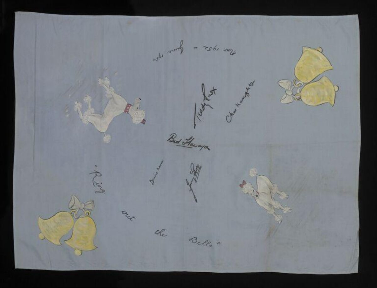 1952 Autographed Hand Painted Cloth
