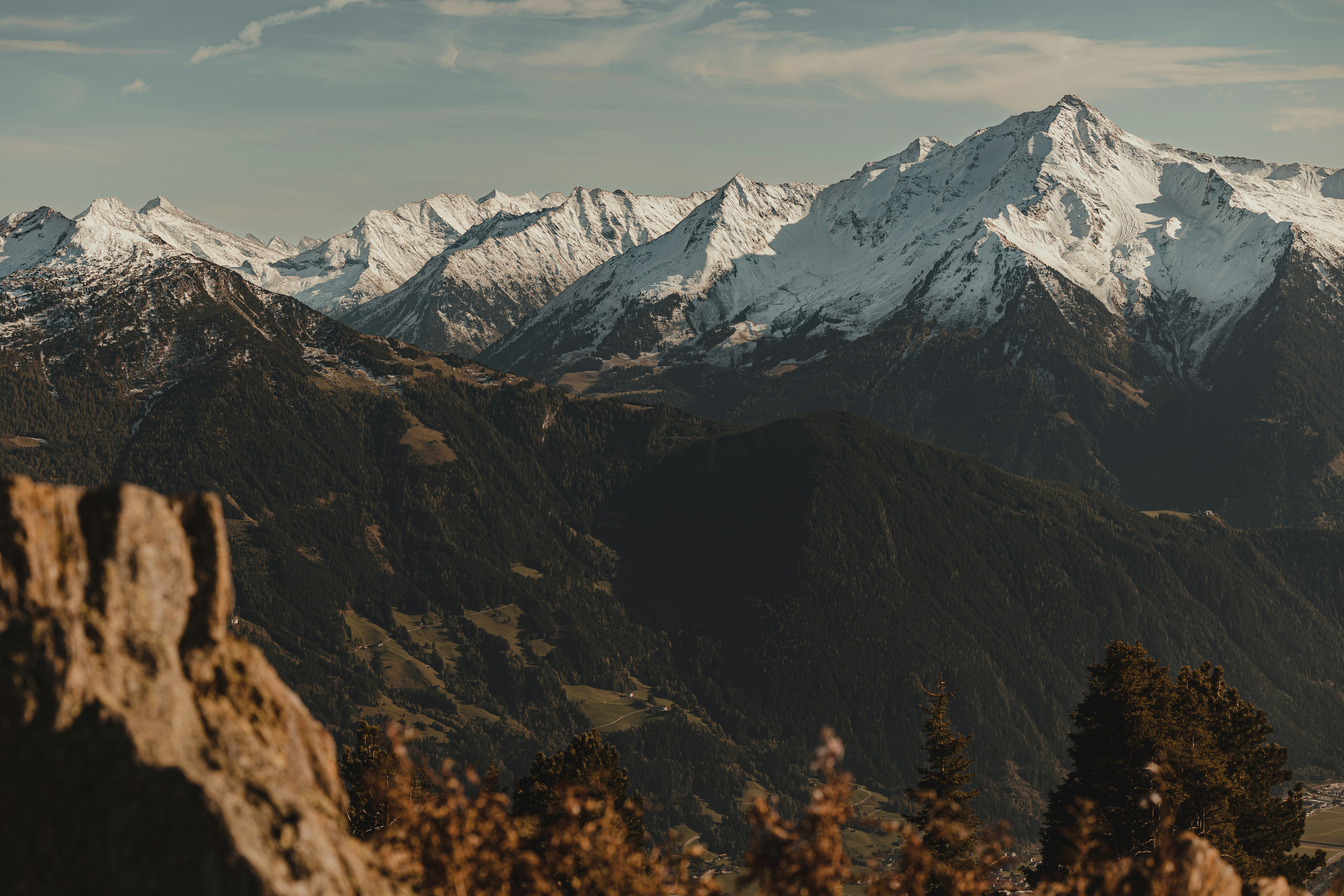 Snow-capped Mountain Range Landscape
