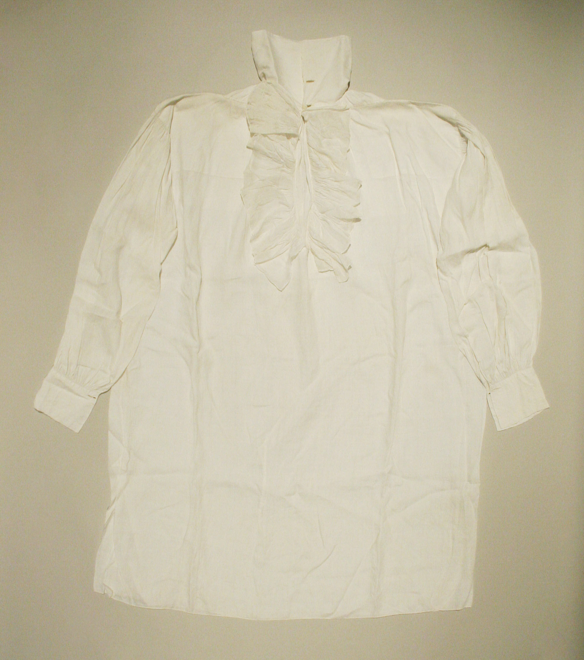 White Ruffled Long Sleeve Shirt